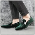 thumbnail image 5 of Mens Velvet Loafers Dress Shoes Loafers for Men Tuxedo Suit Shoes, Green/24, 10 US, 5 of 5