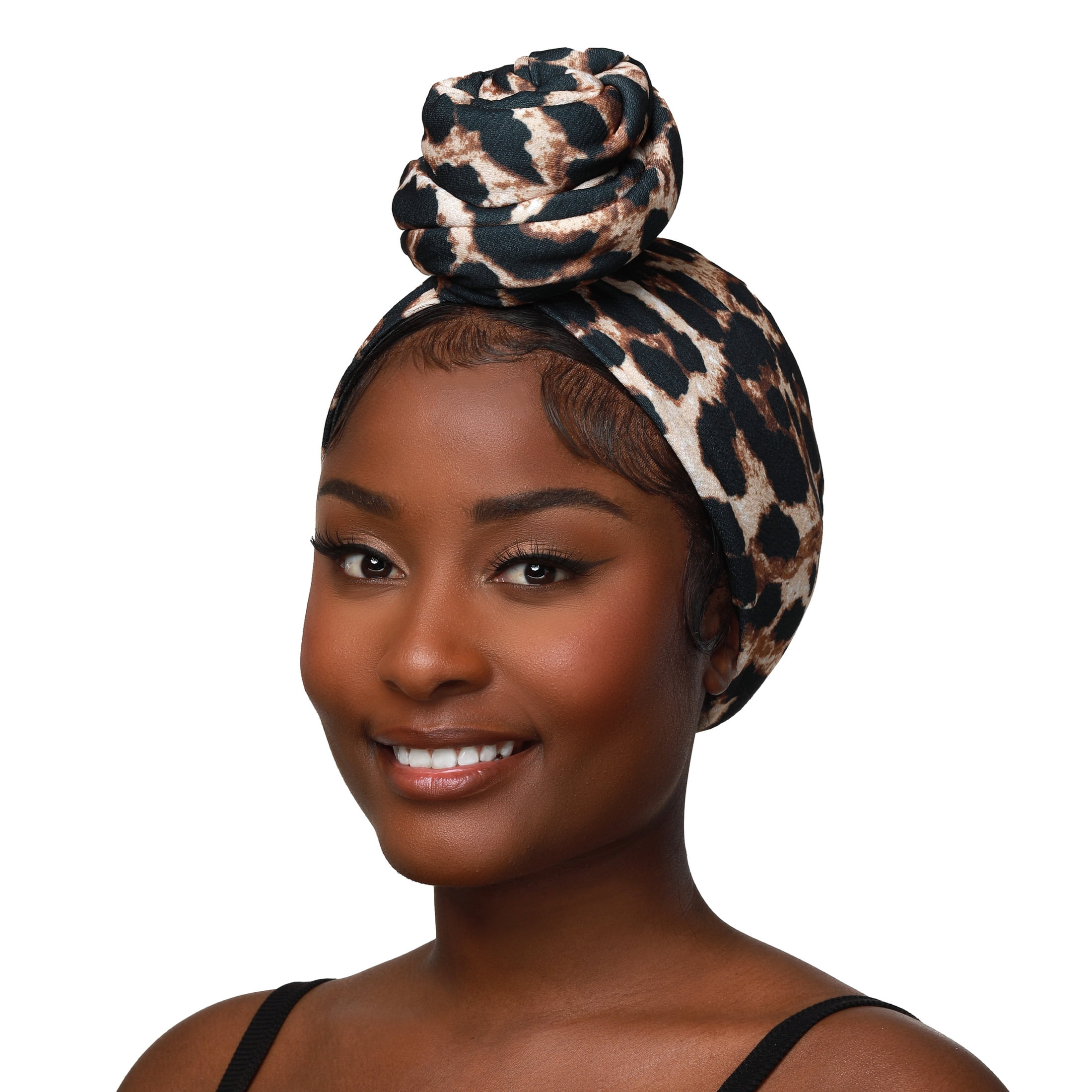 Evolve Satin Lined Turban Leopard
