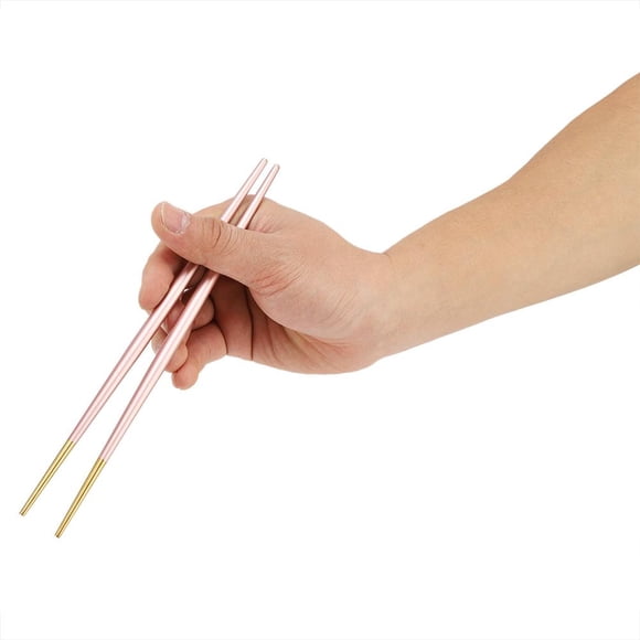 304 Stainless Steel Chopstick Japanese Sushi Gold Chopsticks Tableware Set, Lightweight and Reusable Metal Silverware for Lunch Dishwasher Safe(Pink) Ecomeon no