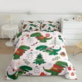 thumbnail image 3 of Manfei Green Cute Dinosaur Full Size Comforter Sets for Kids, Cartoon Animal Bedding Comforter Set, Christmas Tree Reversible Bedding Sets, Microfiber Bedroom Decor, 3 Pieces, 3 of 9
