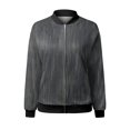 thumbnail image 4 of Duoif Veste Femme, Veste Décontractée Imprimée à la Mode pour Femmes, Cardigan à Fermeture Éclair, Gris m, 4 of 5