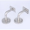 thumbnail image 1 of Soportes para pasamanos de escalera, soportes para estantes de alta resistencia, accesorios de soporte para escaleras, hogar u oficina, pasamanos de escalera de acero cepillado, paquete de 2, 1 of 5