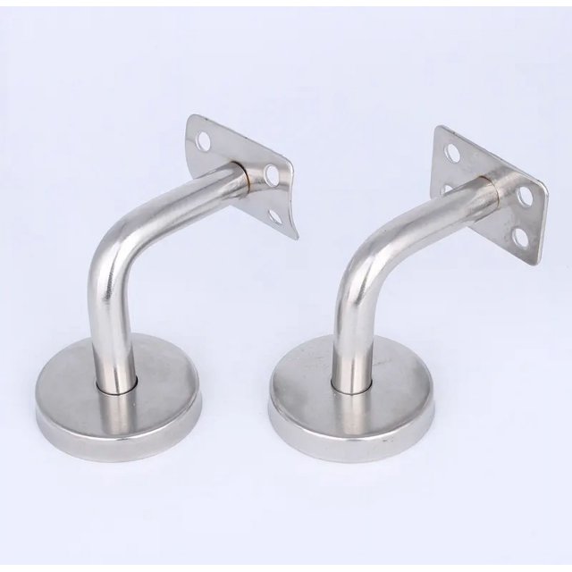 Soportes para pasamanos de escalera, soportes para estantes de alta resistencia, accesorios de soporte para escaleras, hogar u oficina, pasamanos de escalera de acero cepillado, paquete de 2