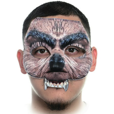 Creepy Fabric Form Fitting Werewolf Face Mask Costume Accessory