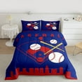 thumbnail image 2 of Homewish Cartoon Baseball Player Bedding Comforter Set for Kid, Royal Blue City Print Twin Comforter Sets, Ball Sports Theme Reversible Bedding Set, Luxury Bedroom Decor, 2pcs, 2 of 8