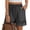 Dark Gray(NEW&HOT), variant on ZHYou No Boundarie Women's Shorts with Lace Trim High Waist Tassel Hem Linen Elastic Waist Baggy Pull On Casual Summer Shorts with Pockets Army Green Size M