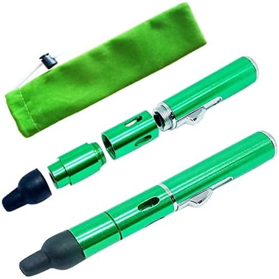 Butane Torch Lighter, Metal All-in-One Tube Built-in Detachable Refillable Butane Torch Handheld Lighter (1 Pack Green)