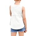 thumbnail image 4 of Langwyqu Sleeveless Solid Color Girls Casual High Waist Ruffle Tank Tops For 5-14 Years, 4 of 5