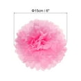 thumbnail image 2 of Uxcell 6" Pompones de papel duraderos para decoración de fiestas de boda en color rosa, paquete de 10, 2 of 6