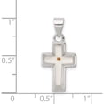 thumbnail image 3 of Sterling Silver Enameled With Mustard Seed Cross Pendant (25 X 12) Made In China qc6700, 3 of 5