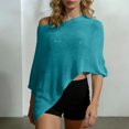 thumbnail image 2 of ZIXKCGDSE Womens Fashion Cover Ups Lightweight Knitted Cape Top Beach Vacation Going Out One Size, 2 of 4
