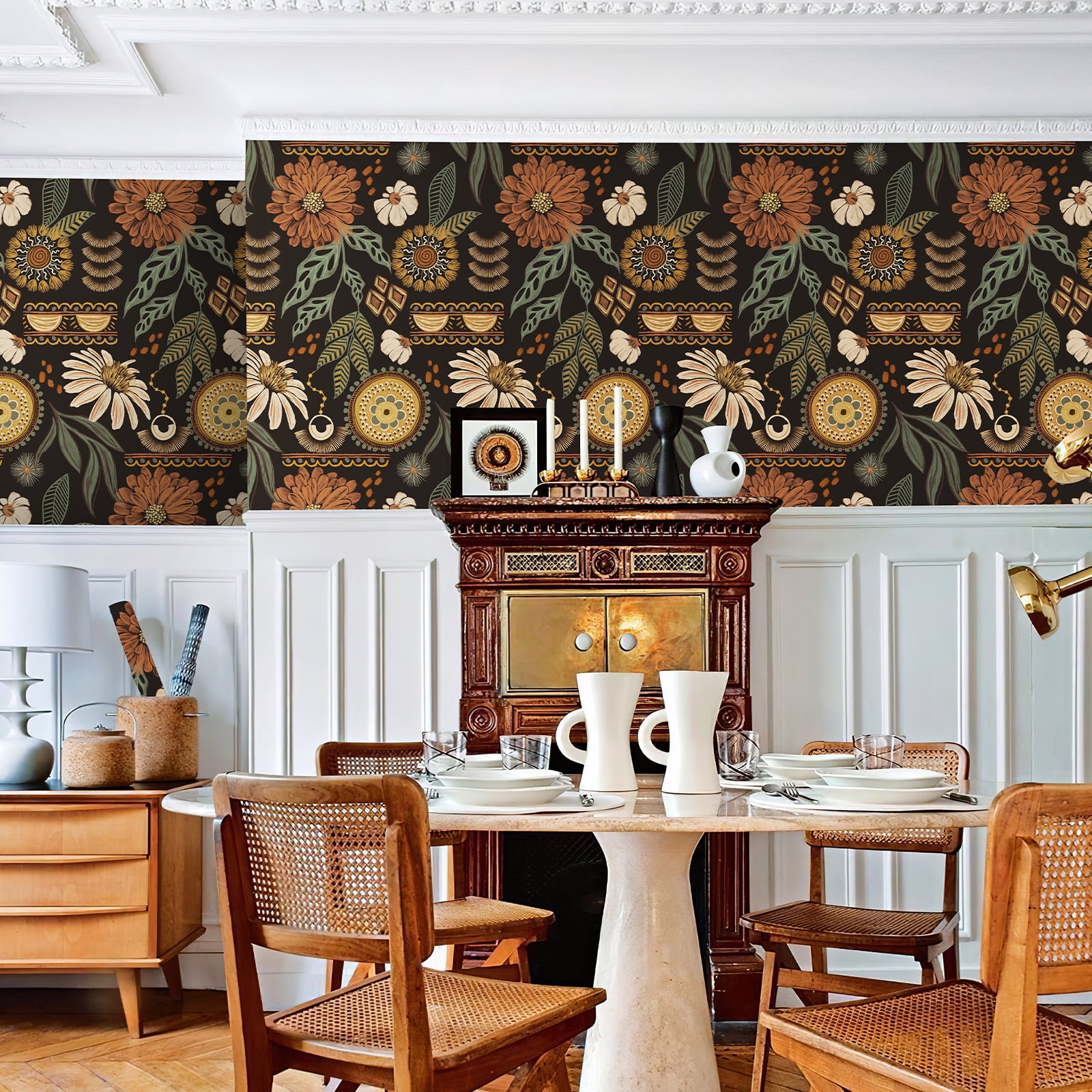 Xiayi Boho Sun Floral Peel and Stick Wallpaper 57.7 Sq. ft