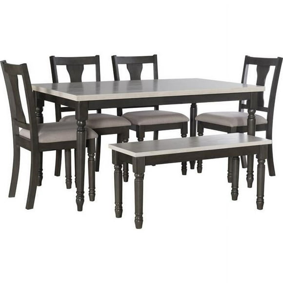 Powell Furniture  Willow Dining Set, Grey - 6 Piece