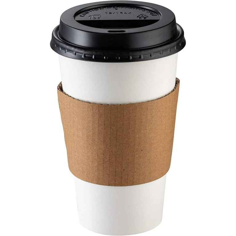 Disposable Coffee Cups With Lids - 16 oz To Go Coffee Cups (80 Set) With  Sleeves and Lids Prevent Le…See more Disposable Coffee Cups With Lids - 16  oz