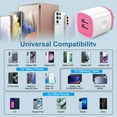thumbnail image 2 of USB C Charger Fast Charging, 2.1A Dual Port Type C Charger Block with 2pcs Type C Cable 6FT, USB C Brick Cube Wall Charger Adapter Plug Charger Station Power Base Phone Charger Cords, Pink, 2 of 7