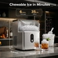 thumbnail image 3 of KISSAIR Nugget Ice Maker Countertop, 35lbs/24H with Self-Cleaning Function, Portable Sonic Ice Machine for Home/Office Stainless Steel,Sliver, 3 of 7