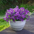 thumbnail image 2 of 24 Bundles Artificial Flowers for Outdoors Decoration, UV Resistant Silk Violet Faux Colorful Daisy Eucalyptus Spring Fake Plants for Outside Indoor Yard Home Patio Porch Decor, Purple, 2 of 17