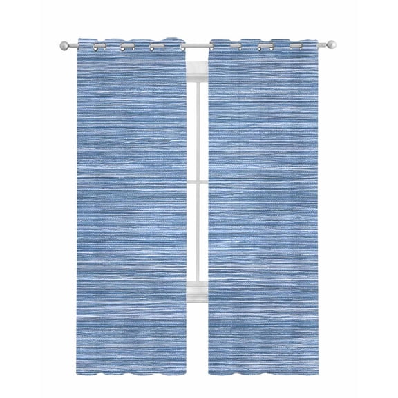 Blue Pattern Sheer Curtains 84 Inch Length 2 Panels Set for Living Room/Bedroom, Vintage Abstract Minimalist Art Kitchen Curtains Grommet Semi-Sheer Curtains Drapes Voile Window Treatments 42"x84"x2