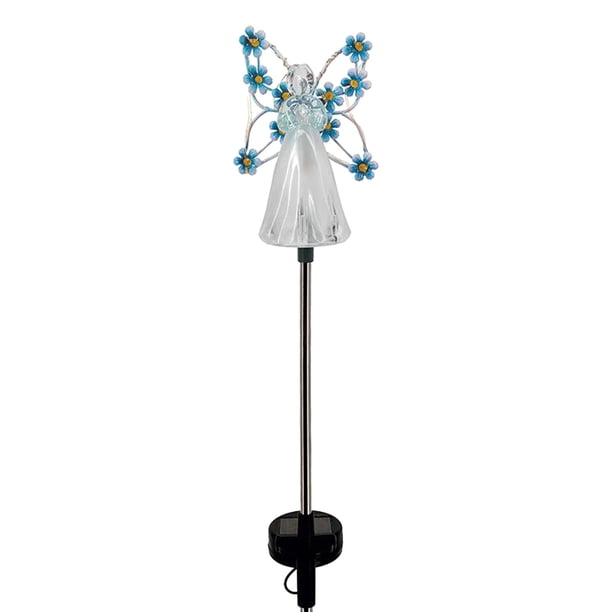 Lámpara solar para jardín con forma de estaca, ideal para el patio o el camino. azul