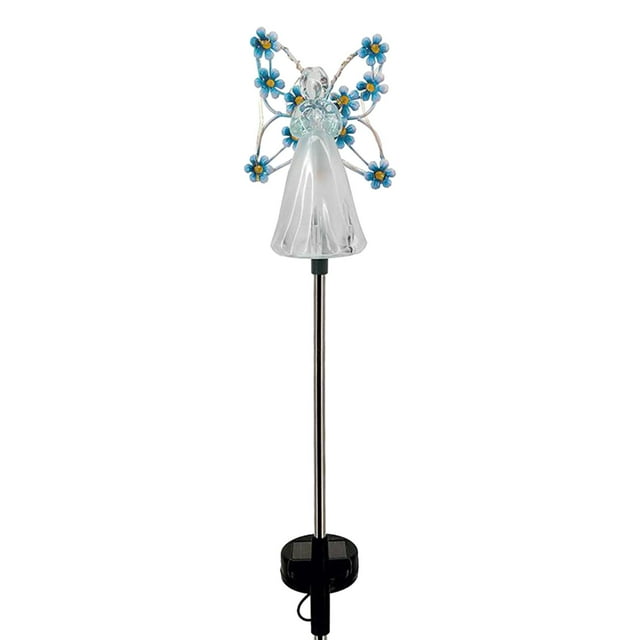 Luz LED decorativa Angel Garden, luz solar en forma de estaca para caminos, pasarelas y jardines. azul