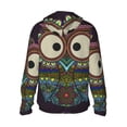 thumbnail image 3 of Uemuo Boho Owl Pattern Women's Full Zip UPF 50+ Sun Protection Hoodie Jacket Long Sleeve Sun Shirt Hiking Outdoor Performance with Pockets-Medium, 3 of 9
