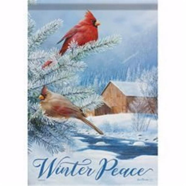 Carson Home Accents 142166 12.5 x 18 in. Winter Peace Garden Flag