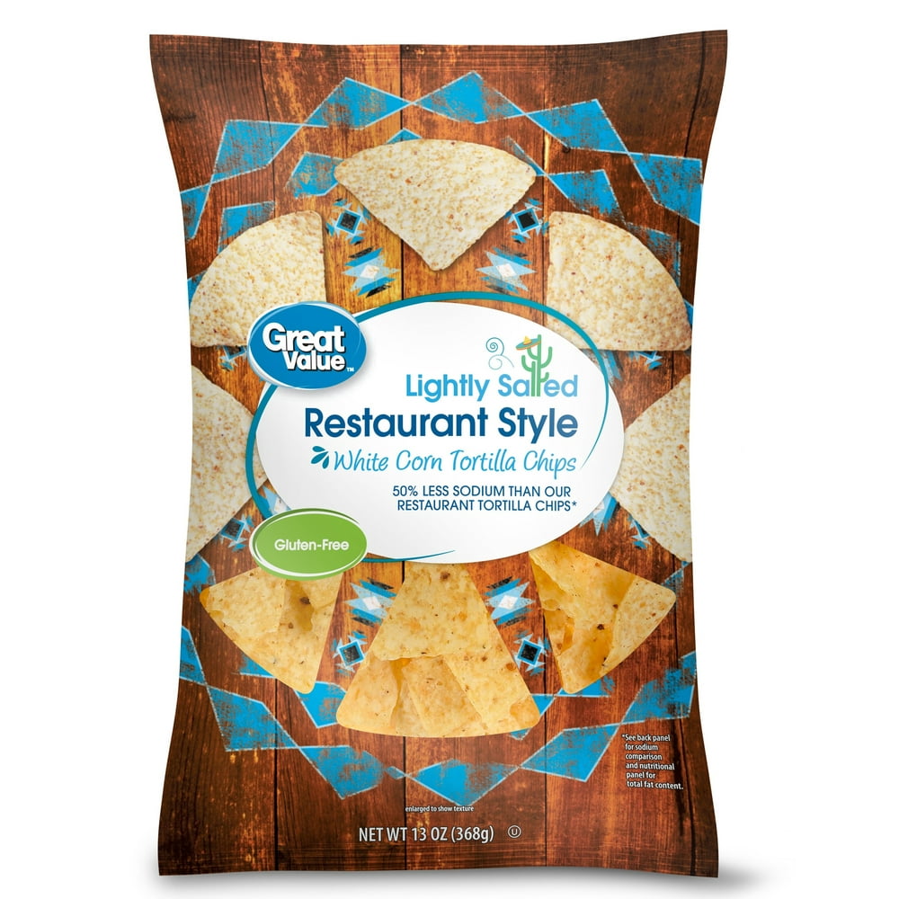 Great Value Lightly Salted Restaurant Style White Corn Tortilla Chips
