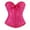 Pink, variant on Hpapadks Fajas Colombianas Shapewear for Women Vintage Ruffles Boned Bustier Bodysuit with Front Tie Lace Up Retro Overbust Push Up Corset Belt Halloween Beige
