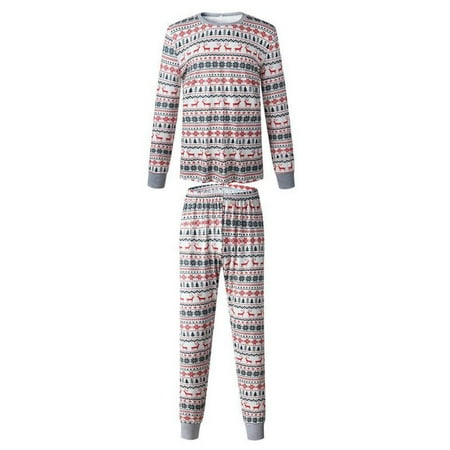 

EleaEleanor Christmas Parent-child Home Suit Pajamas Autumn and Winter New Family Set Fashion Cotton Warm Round Neck Long-sleeved Printed