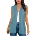 thumbnail image 4 of Diufon Womens Cardigans Lightweight Casual Soft Sleeveless Vests Dressy Casual Open Front Cardigan with Pockets, 4 of 10