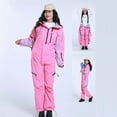 thumbnail image 5 of Wiyuqeen Women's One-Piece Snowsuit Waterproof Ski Jumpsuit for Snowboarding Skiing Insulated Winter Snow Bib with Thigh Vents Hooded Snowsuit, 5 of 6