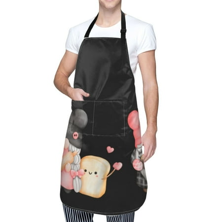 

Kdxio Baker Gnome Apron with Pockets Adjustable Kitchen Aprons for Men Women Waterproof Aprons for Cooking Drawing Crafting Baking Household Cleaning