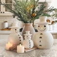 thumbnail image 5 of Christmas Decorations - Handmade Terracotta Snowman Figurines - 1 Pack White Clay Winter Decor Holiday Rustic Unique Decor for Home Table Room Farmhouse Indoor Outdoor,M,11.5", 5 of 12
