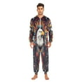 thumbnail image 3 of FORMRS Onesies Pajama for Adults Unisex Hoodie Winter Jumpsuit One Piece Sleepwear, Sizes S-2XL, Brown Abstract Eagle, 3 of 7