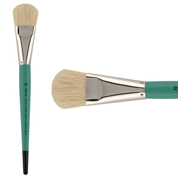 Creative Mark Art Supplies Large Mural Natural Hog Bristle Paint Brush - Filbert #30 - Artist Supplies for Acrylics, Watercolors, and Oils - Durable, Resilient, Seamless Ferrules