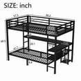 thumbnail image 5 of Bellemave Full XL Over Twin Bunk Bed with Desk and Storage Shelf, Metal Loft Bed with LED Lights & Charging Station, Bunk Bed Frame for Teen & Adults, No Box Spring Needed（Black), 5 of 9