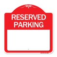 thumbnail image 1 of SignMission A-DES-RW-1818-24298 18 x 18 Po Signe de la Série Designer - Parking Réservé en Blanc&44; Rouge & Blanc, 1 of 1