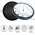 thumbnail image 4 of Large Indoor & Outdoor Thermometer Hygrometer - 10in Waterproof Wall Mounted Thermometer, No Batteries Required (Black), 4 of 7