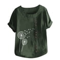 thumbnail image 6 of Azrian Plus Size Tops for Womens,Pullover Shirt Autumn Winter Women's Summer Casual Round Neck Short Sleeve Printed Loose Shirt Cheap on, 6 of 6