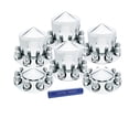 thumbnail image 1 of United Pacific Chrome Pointed Axle Cover Combo Kit w/ 33mm Nut Cover Semi Trailer - Thread-On, 1 of 4