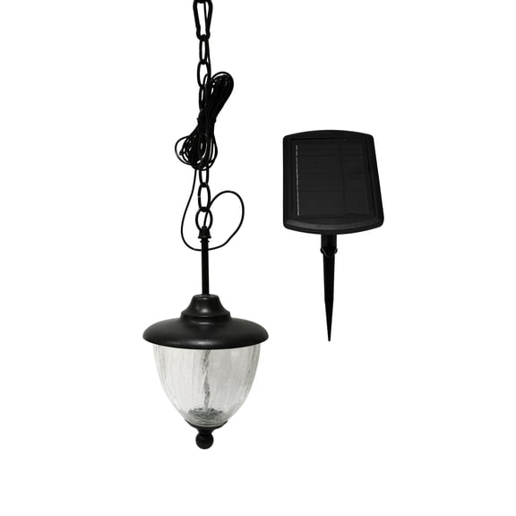 CC Outdoor Living Black Solar Powered Eclipse Hanging Outdoor Patio Chandelier 13"