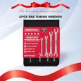 thumbnail image 4 of 4-Piece Flare Nut Wrench Set - SAE Brake Line 1/4, 5/16, 3/8, Silver, 4 of 5