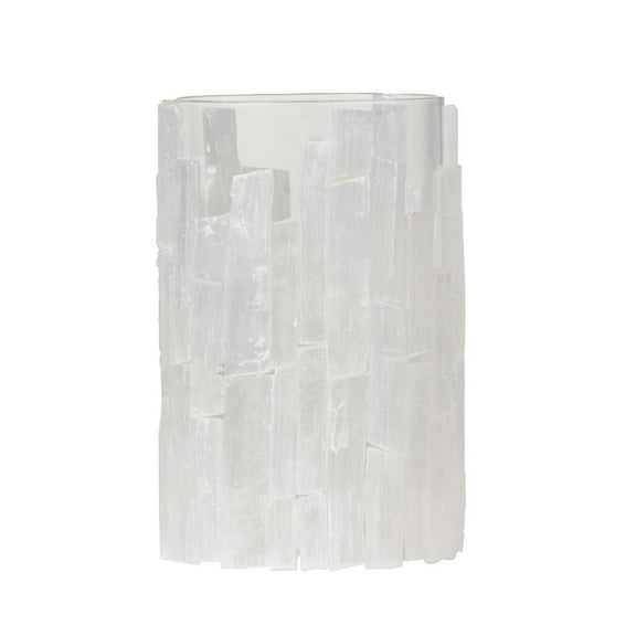 A&B Home 8" Selenite Lantern - White