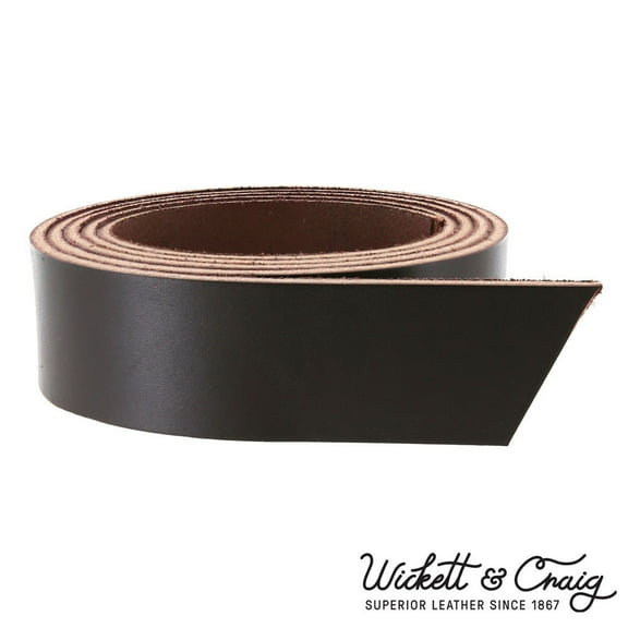 Wickett & Craig English Bridle Leather Strap, Dark Brown, 55" to 60" Long, 8-10oz & 10-12oz