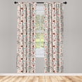 thumbnail image 3 of Ambesonne Christmas Curtains, Vintage Xmas, Pair of 28"x63", Petrol Blue Brown, 3 of 5