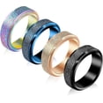 thumbnail image 1 of Anxiety Rings Fidget Rings for Women Stress Relief Spinner Rings for Teen Girls Stress Rings 4Pcs 6MM Titanium Steel Rings Size 5-12_Gift Of G, 1 of 5