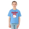 thumbnail image 2 of Wild Bobby, Cute Baseball Ribbon Gift Sports Girls Graphic Youth T-Shirt, Light Blue, Large, 2 of 3