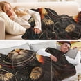 thumbnail image 5 of Fluorescent Cover blanket 70x55 inch frannel blanket Office nap blanket Camping blanket Bedding travel blanket Glow blanket Astronaut Black Cat, 5 of 8