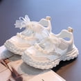 thumbnail image 6 of GiLiling Girls Closed-Toe Sandals, Breathable Mesh Synthetic Upper Pearl Bow Detail Adjustable Ankle Strap Non-Slip Thick Sole, Summer Casual Footwear (White, 5-5.5 Years), 6 of 8