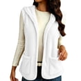 thumbnail image 2 of Diufon Womens Fleece Vest Casual Sleeveless Hooded Jacket Fall Winter Warm Open Front Outerwear with Pockets, 2 of 10